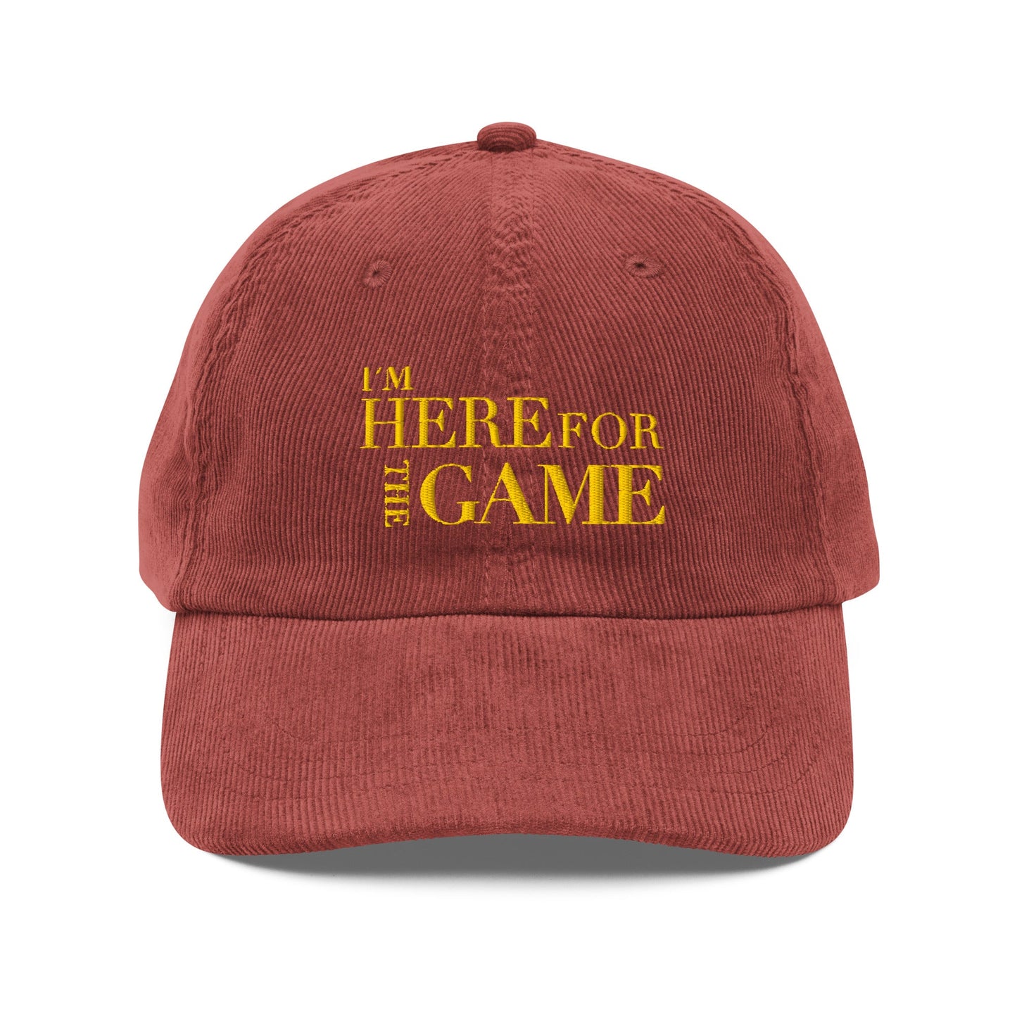 Gold Logo Corduroy Hat - I’m Here For The Game