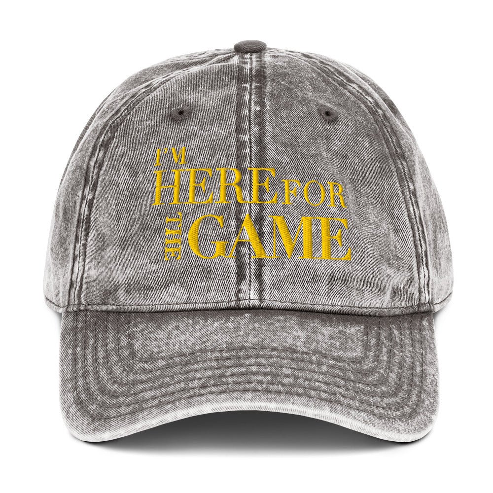 Gold Logo Cotton Twill Hat - I’m Here For The Game