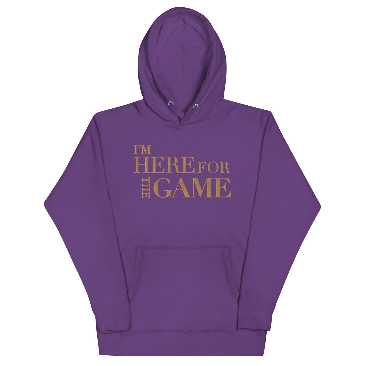 Old Gold Embroidered Hoodie - I’m Here For The Game