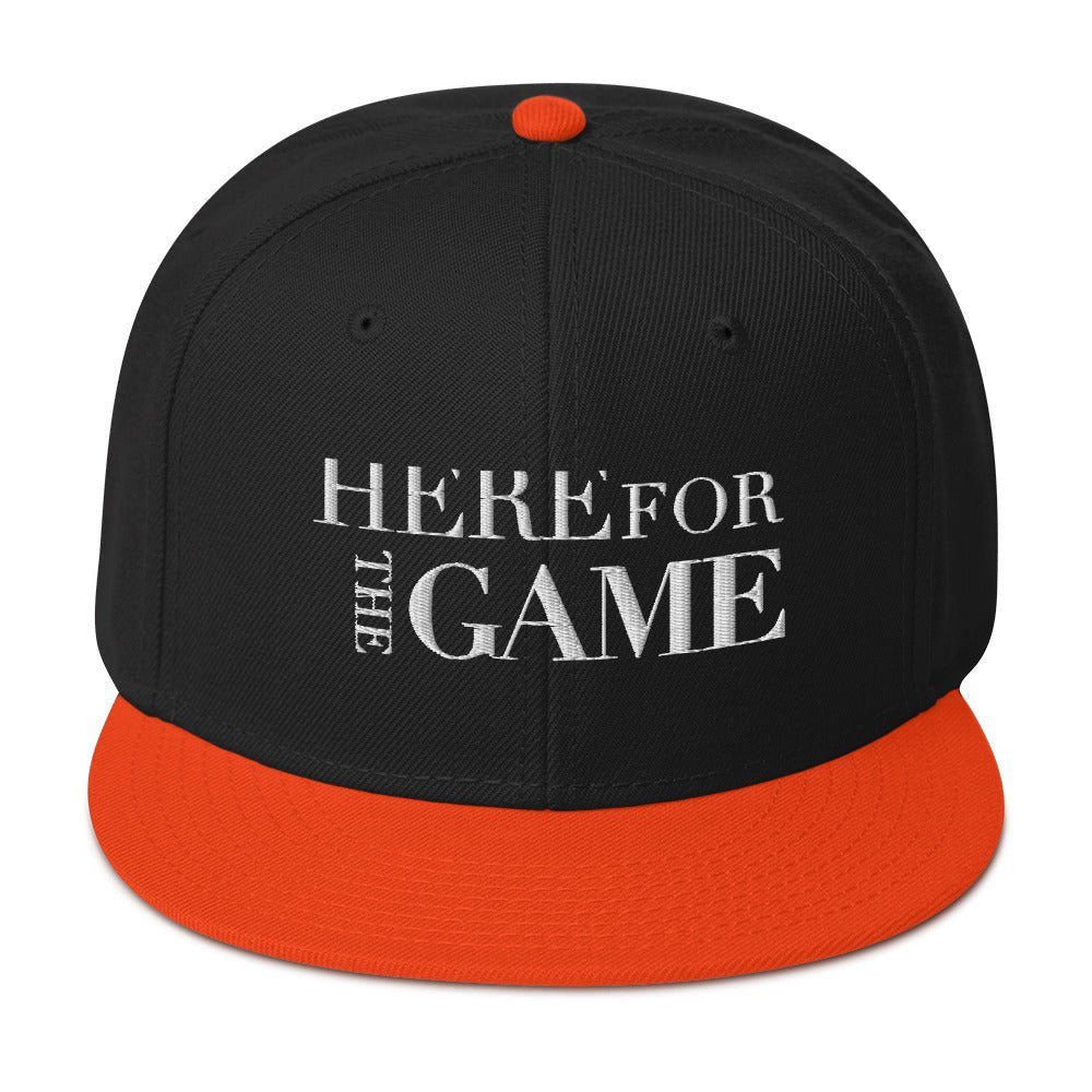 Orange and Black Snapback Hat - I’m Here For The Game
