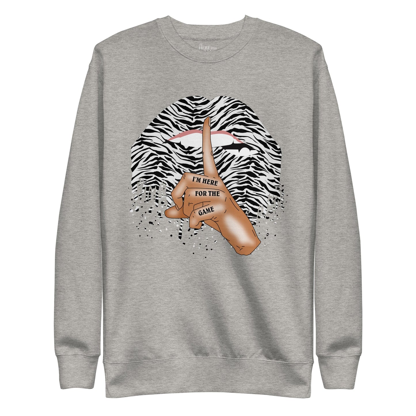 Shhh… Zebra Print Sweatshirt - I’m Here For The Game