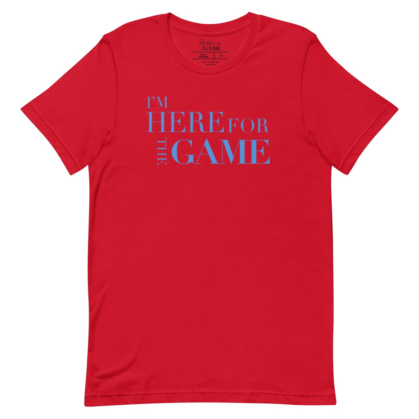 Two-Toned Blue Inspired T-Shirt - I’m Here For The Game