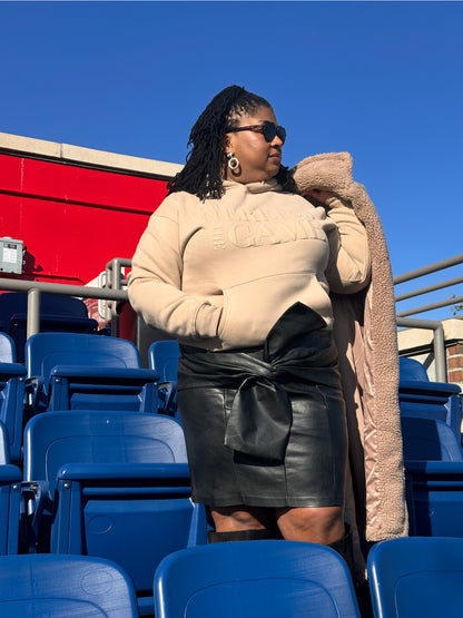 Neutral Puff Logo Hoodie