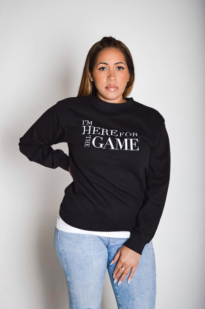 Black Embroidered Logo Sweatshirt - I’m Here For The Game