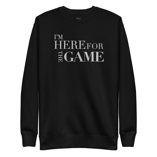 Black Embroidered Logo Sweatshirt - I’m Here For The Game