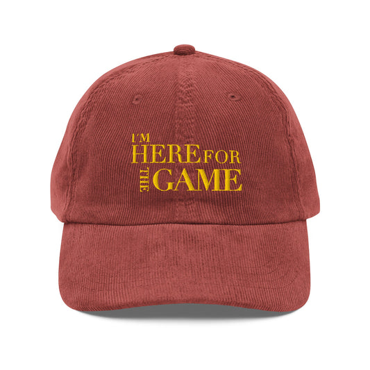 Gold Logo Corduroy Hat - I’m Here For The Game