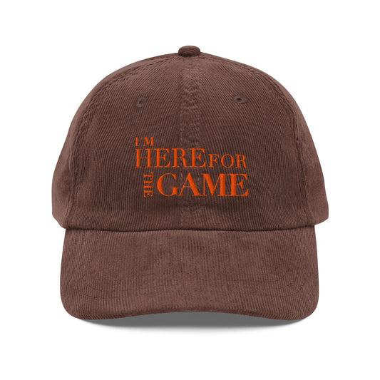 Orange Logo Corduroy Hat - I’m Here For The Game