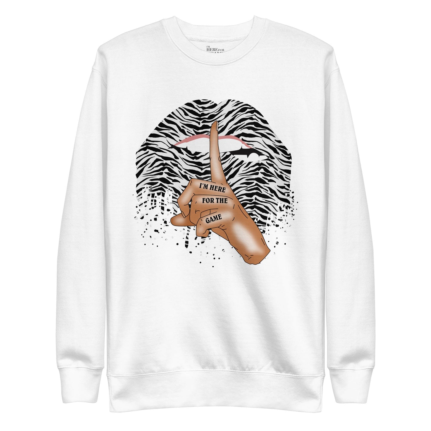 Shhh… Zebra Print Sweatshirt - I’m Here For The Game