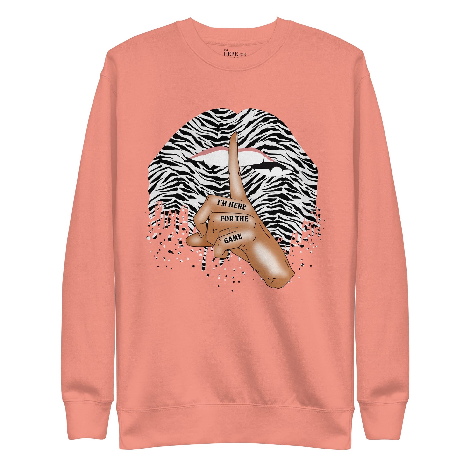 Shhh… Zebra Print Sweatshirt - I’m Here For The Game