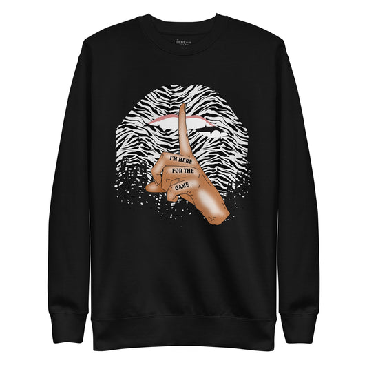 Shhh… Zebra Print Sweatshirt - I’m Here For The Game