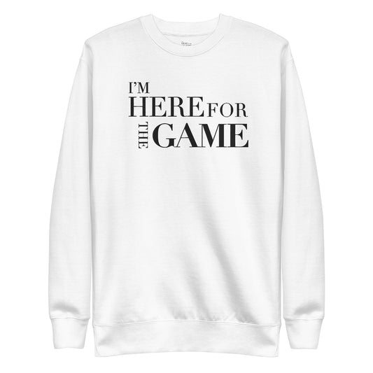 White Embroidered Logo Sweatshirt - I’m Here For The Game