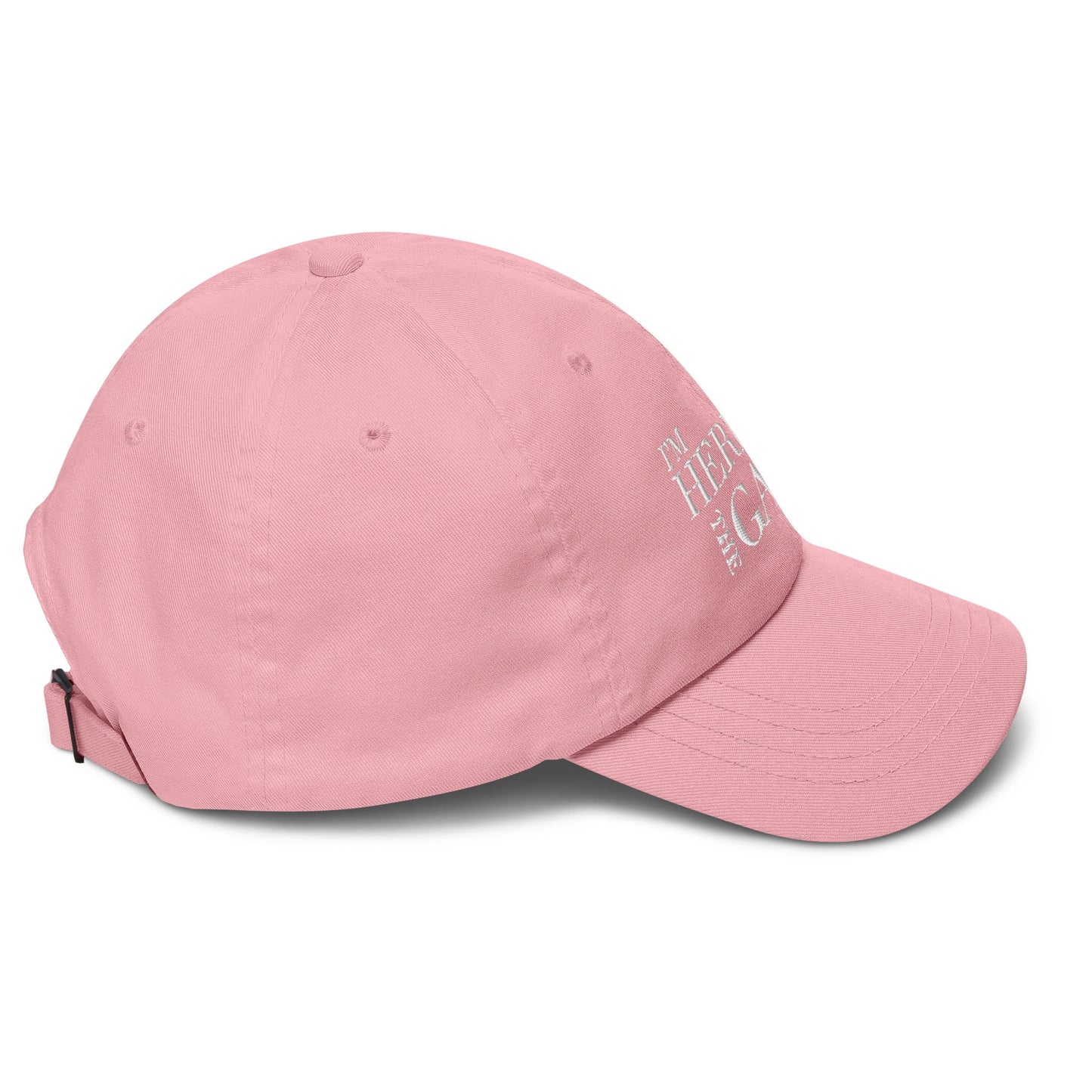 White Logo Embroidered Hat - I’m Here For The Game