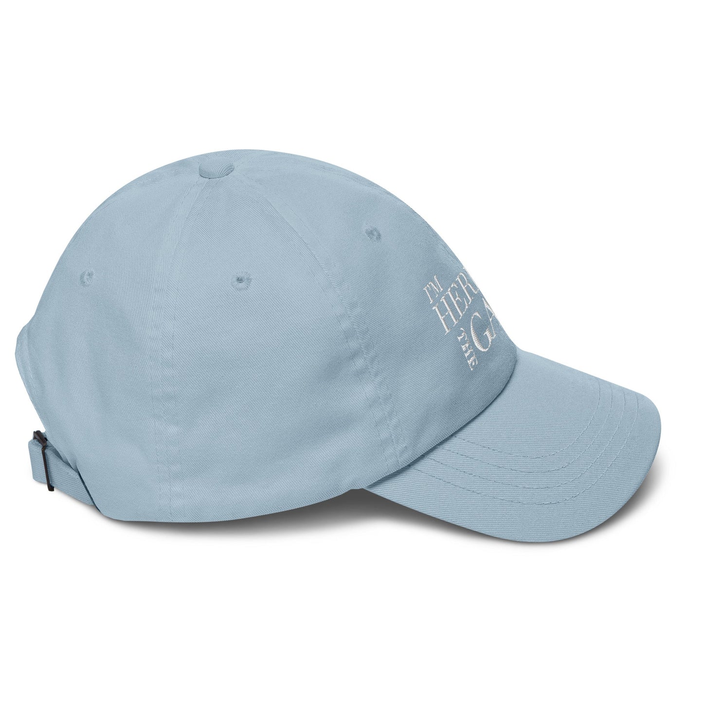 White Logo Embroidered Hat - I’m Here For The Game